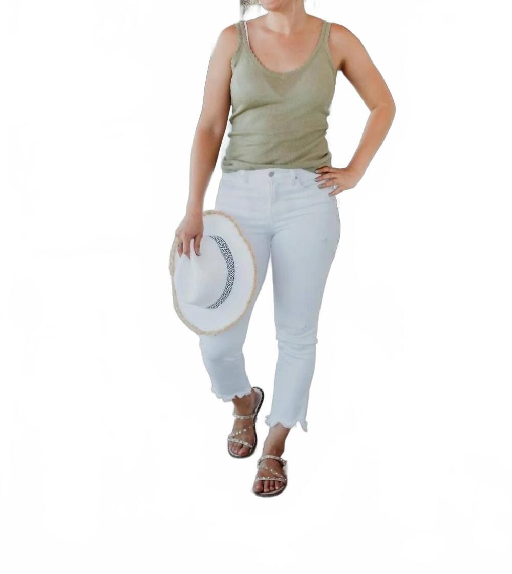 NEW HEM & THREAD sleeveless sweater tank in olive green